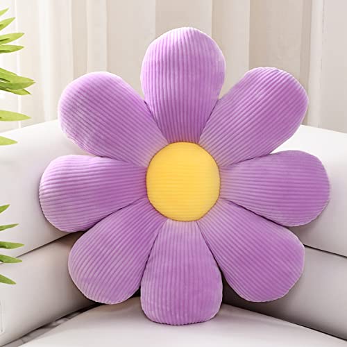 Sioloc Flowers Pillow,Flower Shaped Throw Pillow Butt Cushion Floor Pillow,Seating Cushion,Cute Room Decor & Plush Pillow for Bedroom Sofa Chair(Lavender,15.7'') - color: Lavender