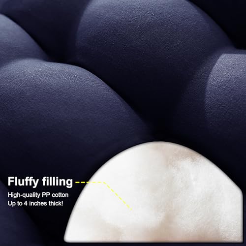 ERWUDEling Zero Gravity Lounge Chair Cushion 67 Inch - Thick & Soft Waterproof Patio Furniture Cushion for Outdoor/Indoor Use, Non-Slip with 6 Ties, Blue (19" W x 67" L x 4" T) - color: Blue, size: 67x19x4 inch