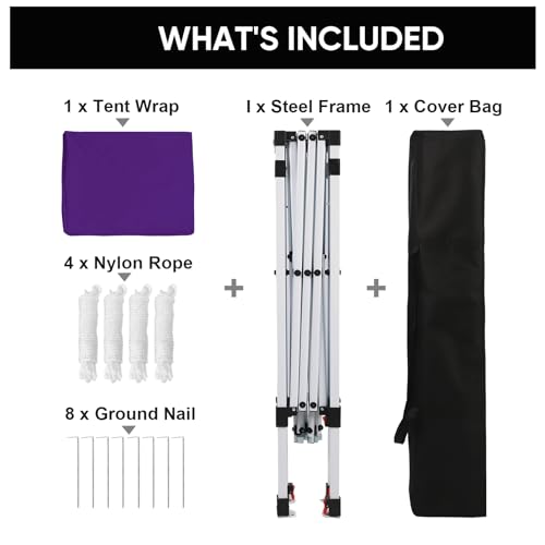 Northroad 8X8 FT Pop Up Canopy, Outdoor Instant Canopy Tent w/Carrying Bag, Portable Gazebo Shelter for Wedding Party,Commercial Event,Patio,Garden,Beach -Purple - color: Purple, size: 8x8