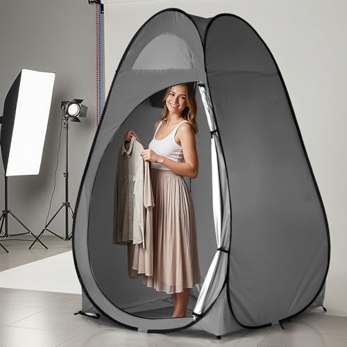 Pop Up Shower Changing Room Privacy Tent, Instant Portable Outdoor Shower Tent, Camp Toilet, Rain Shelter for Camping & Beach Lightweight & Sturdy, Easy Set Up, Foldable,with Carry Bag - style: Dark Gray