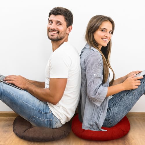 Thyle 10 Pcs Floor Cushions for Classroom Round Meditation Floor Pillow Bulk 15.8" Large Meditation Chair Cushion for Adults Yoga Tatami Nursery Living Room Home Sitting