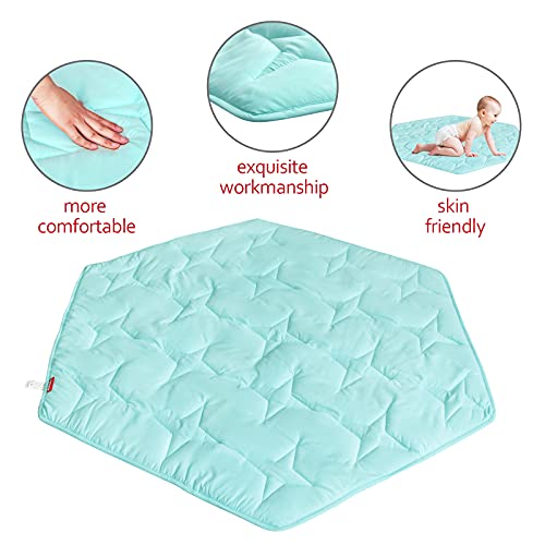 Hexagon Playpen Mattress Mat Blue, Non Slip Playpen Mat for Regalo Play Yard 6 Panel Playpen, Fit Hiccapop 53" PlayPod Portable Playard, Kids Tent Mat Hexagon - color: Blue, size: for Regalo Play Yard 6 Panel