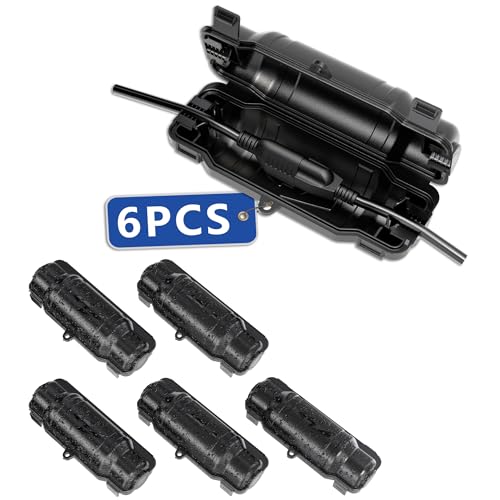 6 Pack Outdoor Extension Cord Safety Cover with Waterproof Seal IP54 Water-Resistant, Weatherproof Electrical Connection Box with 2 Latches, Plug, Socket, Holiday Decoration Light, Black - color: Black, size: 6 Pack
