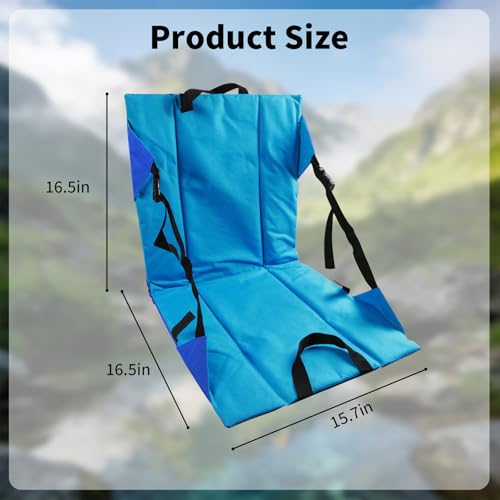 Folding Stadium Seat Cushion with Backrest, Portable Bleacher Pad for Camping, Fishing,15.8'' x 16.5'',Lightweight Chair with Backrest for Outdoor Sports and Concerts(Blue and Purple) - color: Blue and Purple