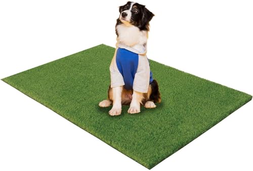 Reusable Potty Training Grass Mat for Dogs - 19.7 X 39.4 Inch Artificial Turf with Drainage Holes, Washable Dog Potty Pad for Indoor & Outdoor Use, Easy to Clean, Durable & Long-Lasting - size: 19.7 X 39.4 Inch