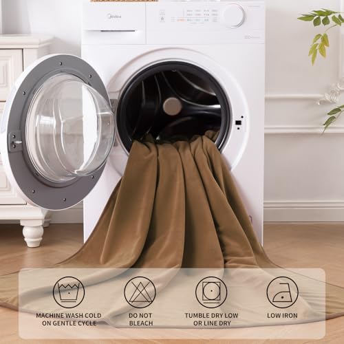 QiyI Waterproof Blanket for Bed Couch Sofa, Small Washable Reversible & Reusable Pet Dog Cat Throw Blanket, Leakproof Stain Resistant Sofa Cover, 40"x60", Brown/Tan - color: Brown/Tan, size: 40"×60"