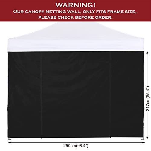 COOSHADE Instant Canopy SunWall 8x8 Canopy SideWall for Pop up Canopy Tent, 1 Pack Door Wall Only, Black - color: Black, size: 8x8-Door Wall