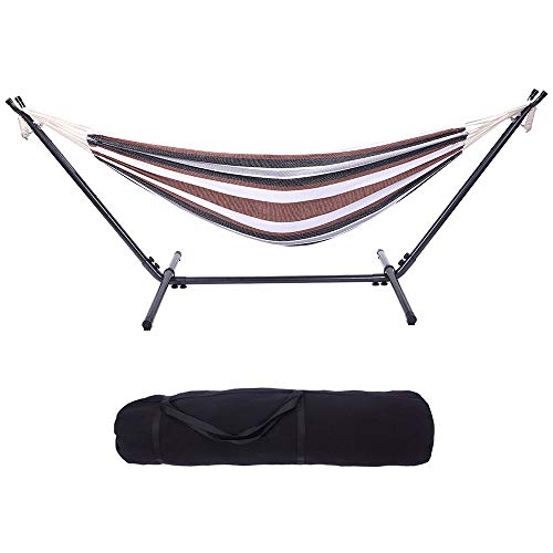 Camping Hammock with Stand, Portable Hammock with Stand, Outdoor Hammock Heavy Duty Hammock Bed 250lbs Capacity Travel Bed with Carrying Case for Backpacking, Travel, Beach, Backyard, Patio, Hiking - color: C