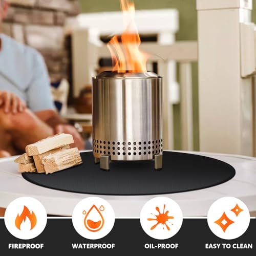 19.5" Fire Pit Mat for Solo Stove Mesa Tabletop Fire Pit, Fireproof Mat for Solo Stove Accessories, Small Under Grill Pad to Protect Your Table, Easy to Clean, Reusable - color: 19.5x19.5 inch
