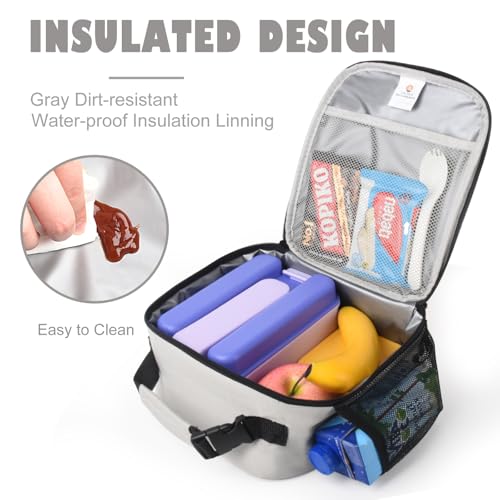 CaCTOUR Lunch Box Kids,Premium Insulated Lunch Bag for Girls Boys,Soft Bag Mini Cooler Back to School Thermal Reusable Lunch Bag for Work School Picnic (Gray) - color: B-Gray