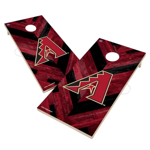 Baseball Themed Cornhole Boards, 2x4 Regulation Pro Cornhole Board Set, Officially Licensed Cornhole Boards, Perfect for Tailgates - color: Arizona, size: 2. Include Carrying Case
