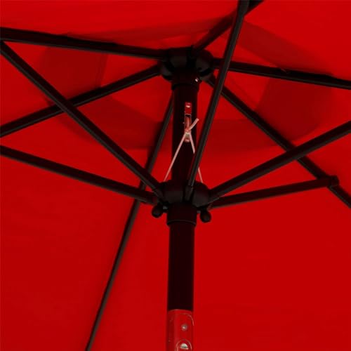Blissun 7.5 ft Patio Umbrella, Yard Umbrella, Outdoor Market Umbrella with Push Button Tilt Crank (Red) - color: Red
