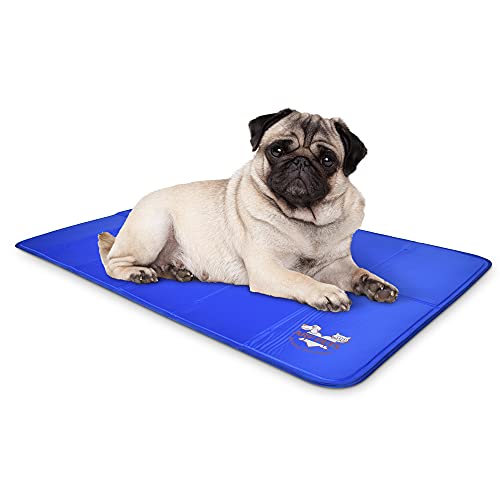 Arf Pets Dog Cooling Mat 23” x 35” Pad for Kennels, Crates, Beds, Non-Toxic, Durable Solid Self Cooling Gel No Refrigeration or Electricity Needed - size: 23 X 35