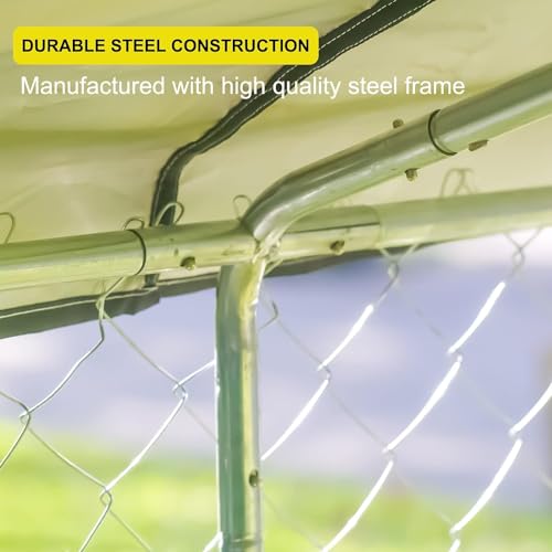 Large Outdoor Dog Kennel, Outdoor Dog Pens Outside Dog Fence for Backyard Garden, Dog Runs for Outside with Waterproof UV-Resistant Cover and Secure Lock 10'L x 10'W x 6.5'H - size: 118.0"L x 118.0"W x 78.0"H