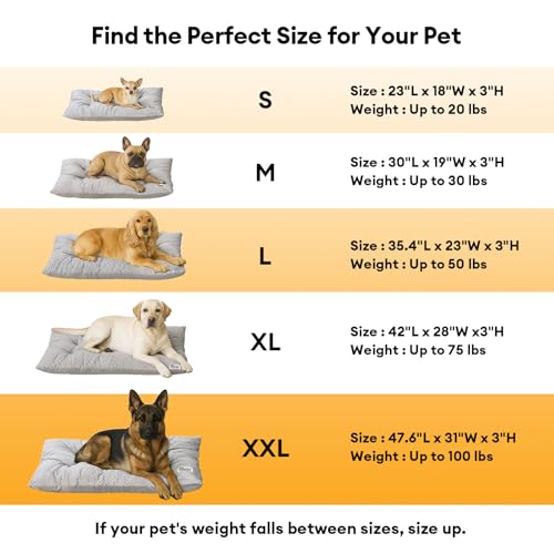 FUNNY FUZZY 2 in 1 Dog Bed Crate Pad Mat, Washable Reversible Pet Floor Mats,Fluffy Kennel Pad for Small Large Sized Dog,Indoor Cats,Sleeping Mattress, 23.6" × 17.9", Beige - color: Beige, size: 24"×18" Small