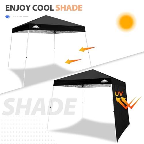 EAGLE PEAK Sunwall/Sidewall for 10x10 Slant Leg Canopy Only, 1 Sidewall, Black - color: Black