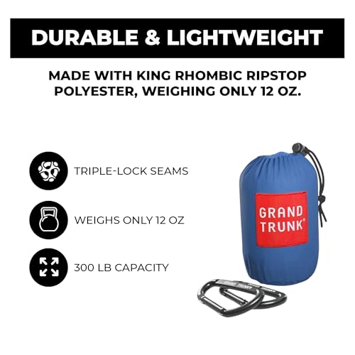 Grand Trunk Ultralight Camping Hammock - Lightweight and Portable Travel Hammock for Camping, Hiking, Backpacking, Beach, and Other Travel, Green - color: Green
