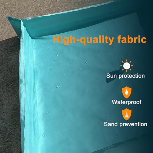 LOTTAFUN Beach Umbrella for Kids with Walled Blanket, Sandbox for Toddlers Lightweight Mat for Outdoors, Water Resistant, Portable and Lightweight for Sand and Grass - color: kid umbrella and blanket