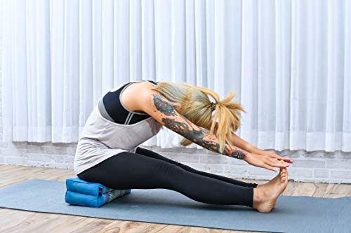 Leewadee Yoga Block – Floor Cushion for Yoga Practice, Meditation Seat Cushion for Workouts Filled with Kapok - color: Sf22 - Blue