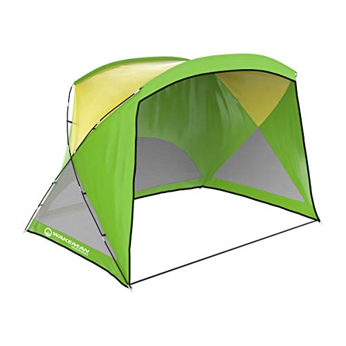 Beach Tent - Sun Shelter for Shade with UV Protection and Water-Resistant Coating for Sports Events and More with Carry Bag by Wakeman Outdoors - color: Green