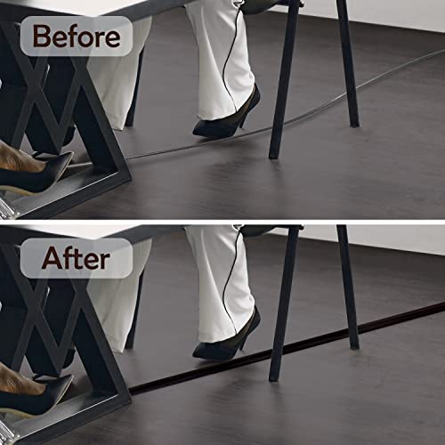 Rubber Bond Cord Cover Floor Cable Protector - Strong Self Adhesive Floor Cord Covers for Wires - Low Profile Extension Cord Covers for Floor & Wall - color: Black - One Thick Cord, size: 4 Feet