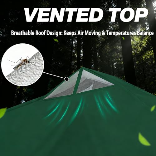 SANWAY 10x10 Pop Up Canopy Tent with Sidewalls x 4 – Easy Setup Canopy Tent, Waterproof, UV-Resistant, Portable with Carry Bag for Outdoor Events, Camping, and Backyard Parties – Dark Green - color: Dark Green