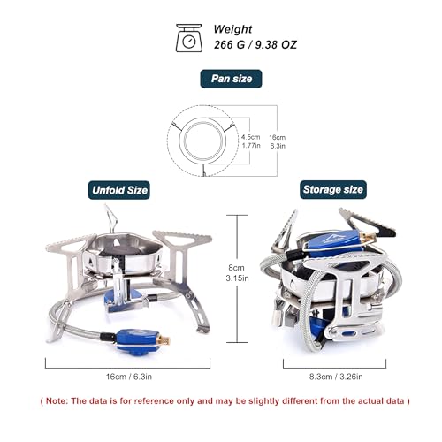 Widesea 3500W Windproof Camp Stove,Camping Gas Stove, Small Camping Stove with Piezo Ignition,Portable Collapsible Stove for Outdoor,Picnic, and Backpacking Hiking - style: WINDPOOF STOVE