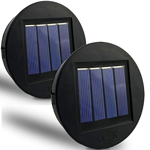 Replacement Solar Light Parts, 2 Pack Solar Lights Replacement Top, 8 lumens Solar Light Inserts for Lanterns, Waterproof Battery Box Top DIY Outdoor Garden Patio Decor, Warm Yellow, 3.15inches - size: 3.15inch 2PCS Warmwhite