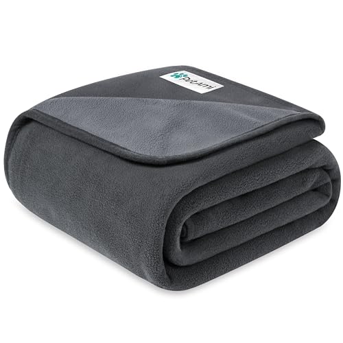 PetAmi Waterproof Pet Blanket Dog Bed Couch Cover for Furniture, Reversible Washable Soft Fleece - color: Gray/Light Gray, size: Large (40x60)