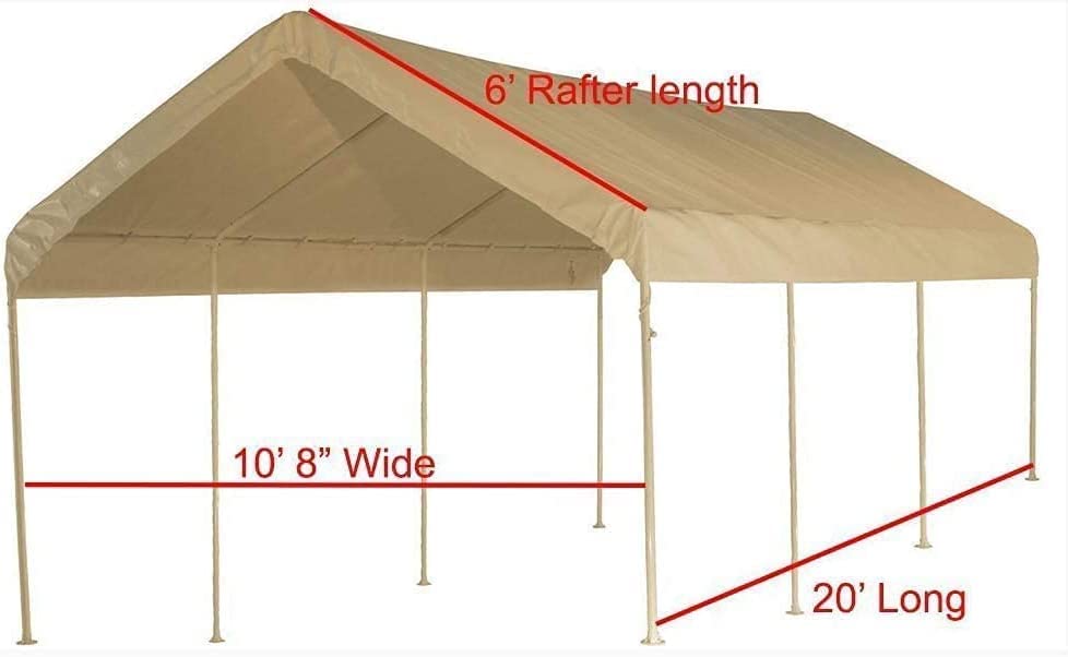 10X20 Canopy Tarp Set (5pc) Paneling and Top Set Valanced Tarp Kit Carport (Side Wall 2 Windows Replacement (Beige)) - color: Side Wall 2 Windows Replacement (Beige)
