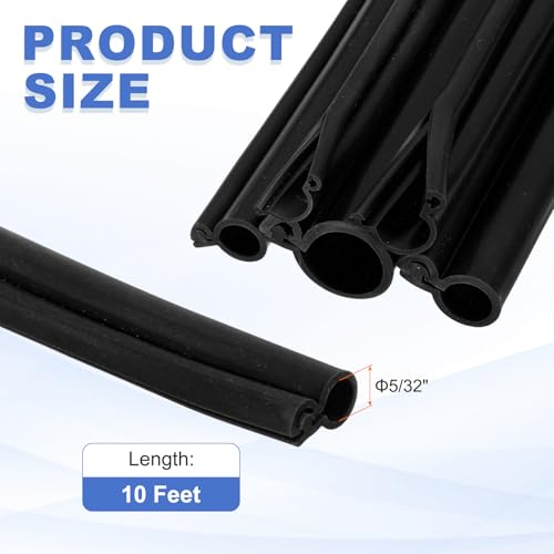 MECCANIXITY 10ft High Pressure Silicone Rubber Cable Sleeve, 10KV-220KV 5/32" ID Flexible Cord Cover Insulation Protector for Substation, High-Voltage Electrical Networks, Outdoor, Black - size: 5/32 Inch