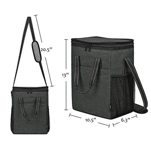 Tirrinia 6 Bottle Wine Gift carrier - Insulated & Padded Wine Carrying Cooler Tote Bag with Handle and Adjustable Shoulder Strap for Travel or Picnic, IDEAL Wine Lover Gift, Black - color: Black