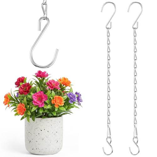 EBOOT 2 Pcs Hanging Chain for Bird Feeders, Planters, Lanterns and Ornaments(23.6 Inch,Silver) - color: Silver, size: 23.6 Inch