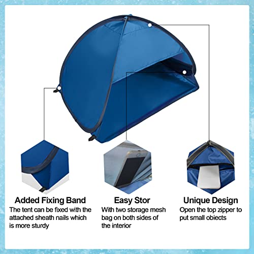 Pop Up Beach Sun Tent, 1 Pack Foldable Anti-UV Mini Automatic Pop Up Tent with 4 Water Storage Bag Instant Sun Protection Canopy with Fixed Nails for Outdoors Camping Picnic Beach - color: Upgraded with nails, size: Large