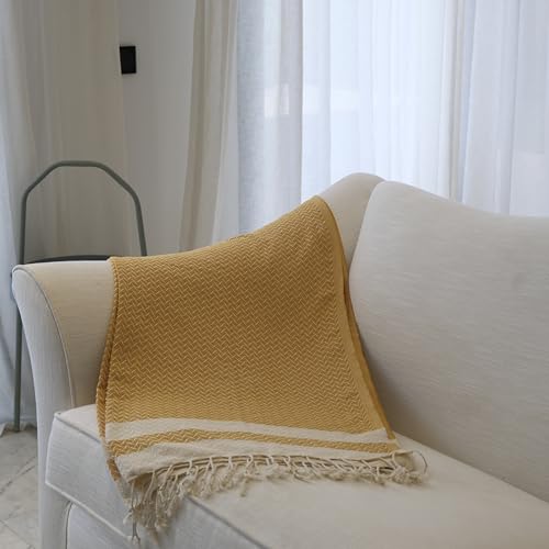 mysticalanatolia Turkish Beach Towel Oversized Cotton Sand Free Quick Dry Lightweight Peshtemal Large Travel Yoga Picnic Blanket Absorbent Compact 39x79 Yellow - color: Yellow