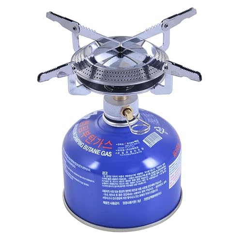 Windproof Camping Gas Stove Portable Foldable Backpack Electronic Stove Head Outdoor Cooking Picnic HikingMountaineering Camping, 110*100*40mm, Stainless Steel