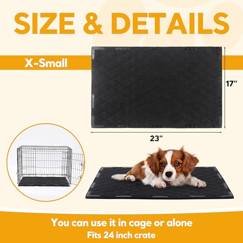 HOMBYS Chew Proof Dog Bed Mat with 12 Metal Rivets - Indestructible Kennel Pad for Teething Puppies & Aggressive Chewers, Durable Waterproof Crate Mat for Small Dogs, 23" x 17" (Indoor/Outdoor Use) - size: 23" X 17"