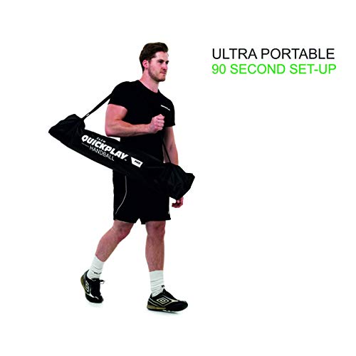 QUICKPLAY Portable Official Handball Goal 3x2m – with Weighted Base & Rubber Feet Based on KICKSTER Technology – Quick Setup for Indoor Training – Includes Carry Bag - style: 2.4 x 1.7M