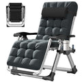 ABORON Zero Gravity Chair,Premium Outdoor Lawn Folding Lounge Chairs,Sturdy Adjustable Reclining Patio Chairs with Removable Cushion,Headrest & Tray - color: A Midnight Gray