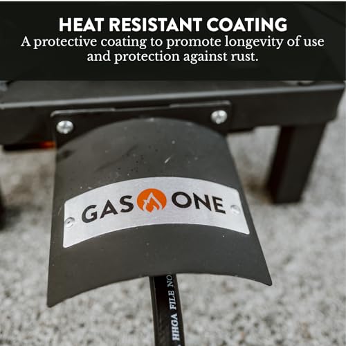 GasOne High Pressure Single Propane Burner - Outdoor Cooking with Heat Shield and Guard – Propane Burner Head for Camping, Tailgating, Seafood Boil, Home Brewing - Patented - color: Black, size: Single Burner