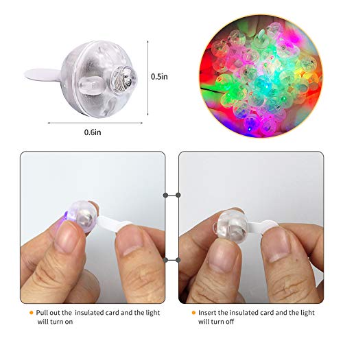 Aogist 50pcs Multicolor Balloon Lights,Long Standby Time Waterproof Twinkle Mini Light,Battery Powered,Round LED Ball Lamp for Latex Balloon Easter Eggs Wedding Christmas Halloween Party Decorative - color: Multicolor, size: 50 PCS-STANDARD