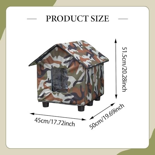 Outdoor Cat House Tent Pet Supplies Foldable Insulated Kitten House Stray Cat Shelter for Outside Garden Patio Winter Porch, Multicolor - color: Multicolor