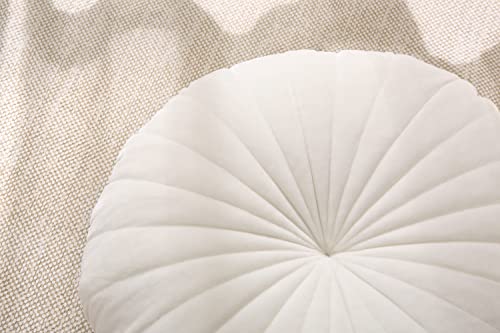 Floor Pillow Meditation Cushion Round Large Floor Pillows Seating for Adults, Velvet Thick Floor Cushions for Yoga Living Room Balcony Outdoor Tatami 18inches（Beige） - color: Beige