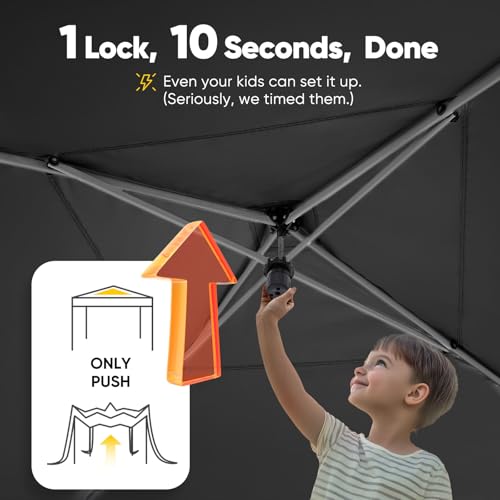 Quictent Privacy 8x8 Pop up Canopy Tent with Sidewalls and Roll-up Ventilated Windows, One Person Easy Setup, Outdoor Commercial Gazebo Shelter Enclosed Waterproof, Bonus 4 Sandbags - color: Black, size: 8x8ft