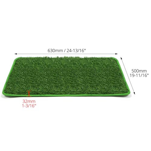QWORK Artificial Dog Grass Pee Pad, 2 Pcs, 20"x25" Washable, Reusable Turf with Superior Drainage, High Water Permeability
