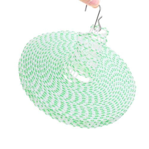 uxcell Windproof Clothesline, 5M 16.4ft Plastic Non-Slip Clothes Drying Rope Portable Travel Clothesline for Courtyard Outdoor Laundry Camping, Green - color: Green, size: 16.4ft