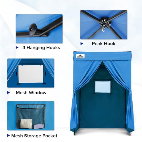 EAGLE PEAK Flex Compact 5x5 Pop-up Canopy Changing Room, Portable Privacy Dressing Room for Indoor Fashion Photoshoots, Camping, or Pool, Light Blue - color: Light Blue, size: 5x5 ft