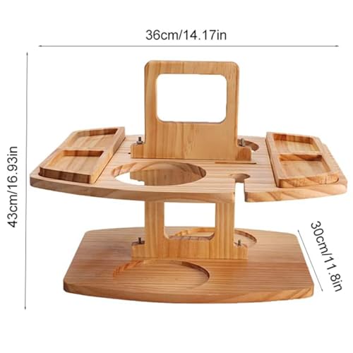 Folding Wooden Picnic Table with Wine Glass Holder - Portable Camping Table for Beach, Park & Outdoor Use, Champagne and Beverage Stand - color: C