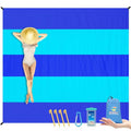 BYDOLL Nylon Beach Blanket Waterproof Sandproof Oversized 7'x7' Suits 1-5 Adults Sand Free Extra Large Blanket Lightweight Soft Picnic Mat for Beach Travel Camping - color: Blue Mix, size: 7'x 7'
