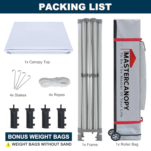 MASTERCANOPY Pop Up Canopy Tent 10x15 Instant Shelter (White) - color: White, size: 10x15